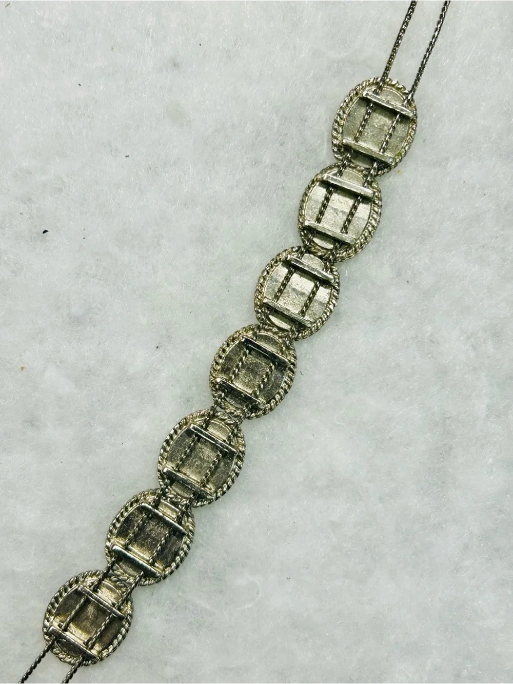 Vintage Abalone Shell Silver-Tone Link Bracelet (c. 1980–1985)